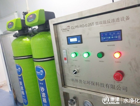 口罩廠(chǎng)0.25噸雙級反滲透純化水設備